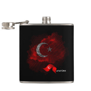 Turkey flag hip flask