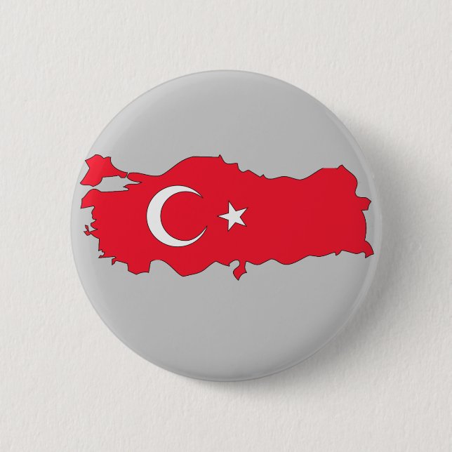 Turkey flag map 2 inch round button (Front)