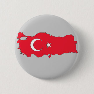 Turkey flag map 2 inch round button