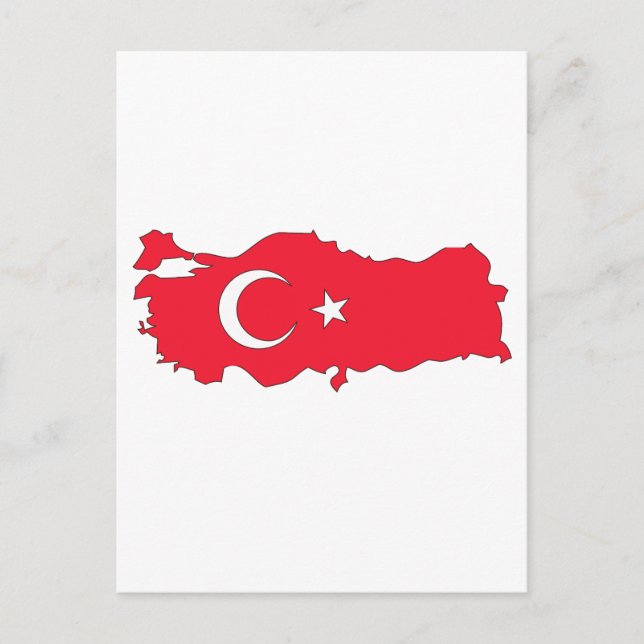 Turkey flag map postcard (Front)