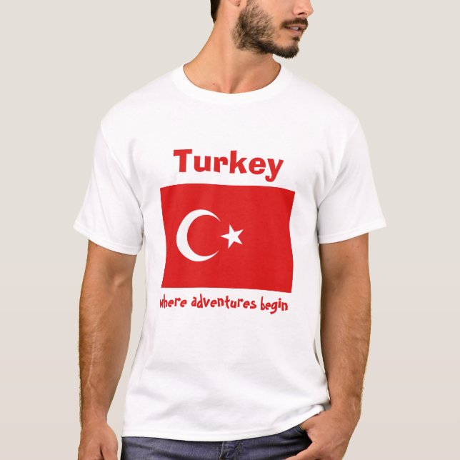 Turkey Flag + Map + Text T-Shirt (Front)