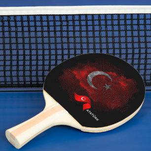 Turkey flag ping pong paddle