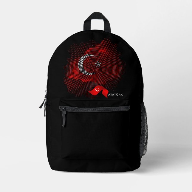 Turkey flag printed backpack (Front)