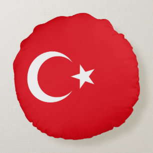 Turkey Flag Round Pillow