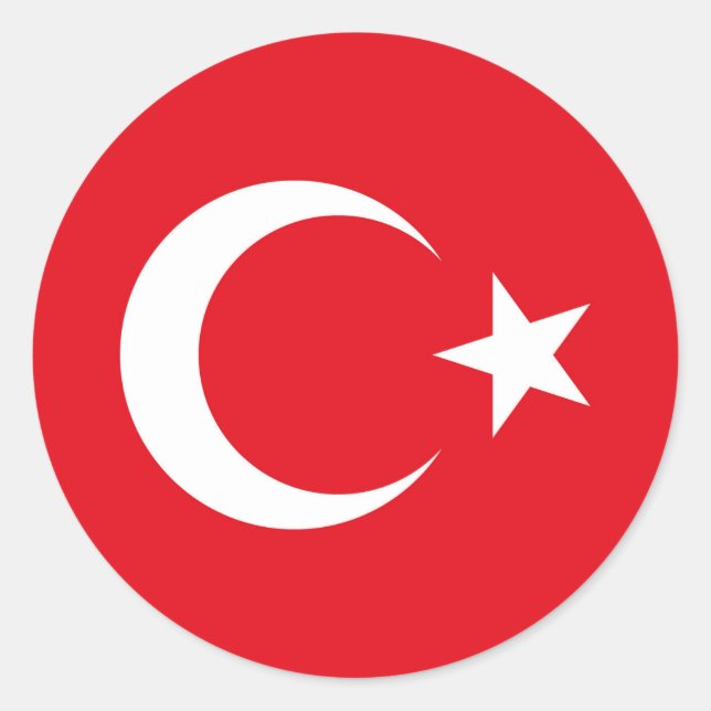Turkey Flag Round Sticker (Front)