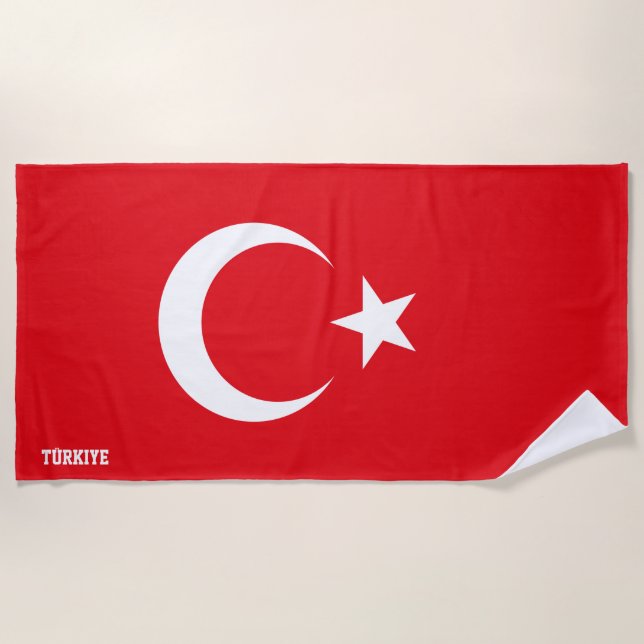 Turkey Flag Splendid Patriotic Beach Towel (Front)