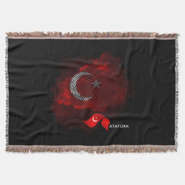Turkey flag throw blanket (Front)