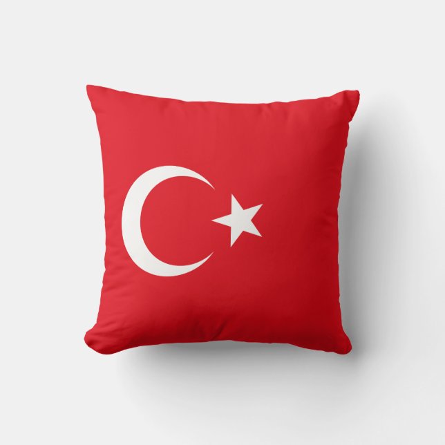 Turkey Flag Throw Pillow (Front)