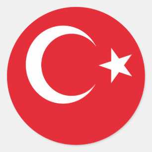 Turkey flag Turkish Classic Round Sticker