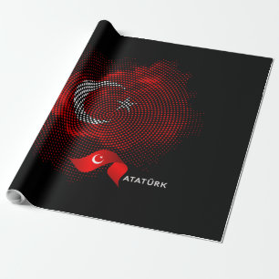 Turkey flag wrapping paper