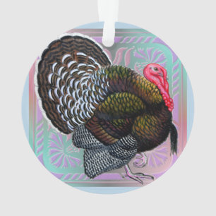 Turkey:  Floral Bronze Tom Ornament