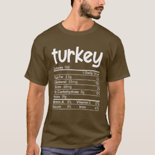 Turkey Food Nutrition Facts Funny Family Matching T-Shirt