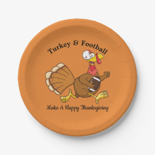 Turkey & Football Paper Plate