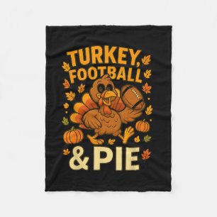 Turkey Footll And Pie Funny Thanksgiving Family Me Fleece Blanket