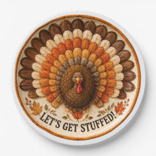 Turkey for Friends Giving Thanksgiving Paper Plate