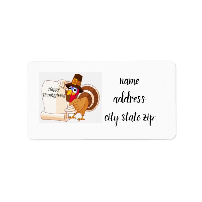 TURKEY FOR **THANKSGIVING/FALL** ADDRESS LABELS (Front)