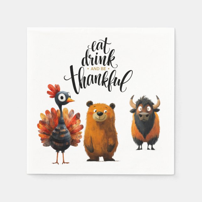 TURKEY for thanksgiving themed Fall Dinner Table  Napkin (Front)