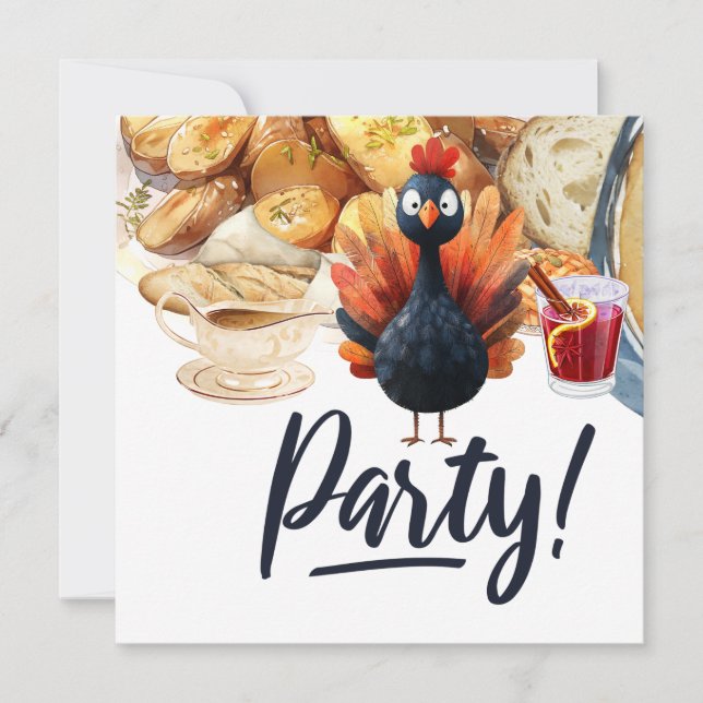 TURKEY for thanksgiving themed  Invitation (Front)