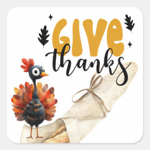 TURKEY for thanksgiving themed Square Sticker