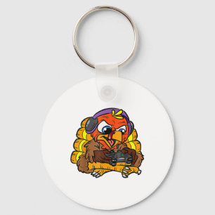 Turkey Gamer Funny Thanksgiving Cool Video Games G Keychain
