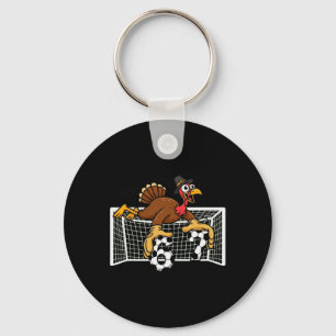 Turkey Goalie Soccer 67 Six Seven Boys Thanksgivin Keychain