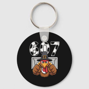 Turkey Goalie Soccer 67 Six Seven Boys Thanksgivin Keychain