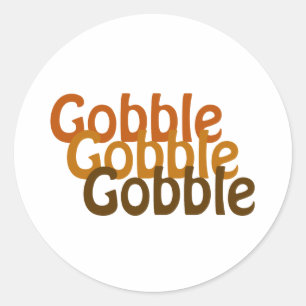 Turkey Gobble Classic Round Sticker