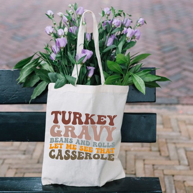 Turkey Gravy Beans And Rolls Fall Thanksgiving  Tote Bag (Creator Uploaded)