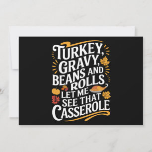 Turkey Gravy Beans And Rolls Let Me See Casserole Holiday Card
