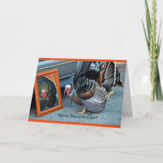 Turkey greeting card gazing at his reflection .