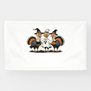 Turkey Halloween Boo, Thanksgiving Turkey, Spooky Banner