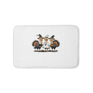 Turkey Halloween Boo, Thanksgiving Turkey, Spooky  Bath Mat