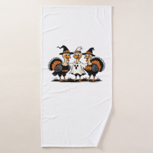 Turkey Halloween Boo, Thanksgiving Turkey, Spooky  Bath Towel