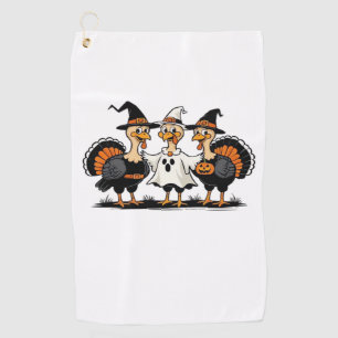 Turkey Halloween Boo, Thanksgiving Turkey, Spooky Golf Towel