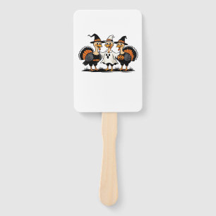 Turkey Halloween Boo, Thanksgiving Turkey, Spooky  Hand Fan