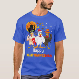 Turkey Halloween Happy HalloThanksMas Autumn Thank T-Shirt