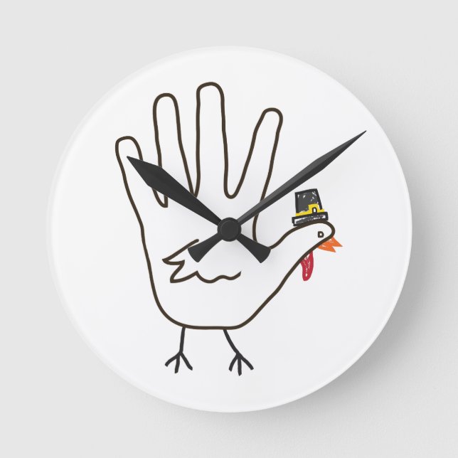 turkey hand round clock (Front)