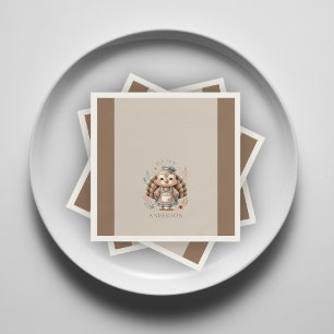Turkey Happy Personalized Brown Napkin