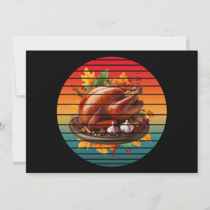 Turkey happy thanksgiving day fall season autumn invitation
