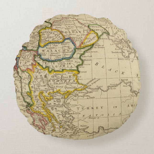 Turkey, Hungary Round Pillow (Front)