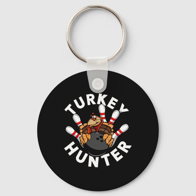 Turkey Hunter Bowling  Keychain (Front)