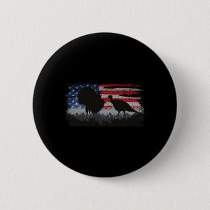 Turkey Hunter - Fun Turkey Hunting Patriotic Usa F 2 Inch Round Button