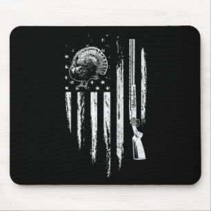 Turkey Hunting American Flag Thunder Chicken Gift Mouse Pad