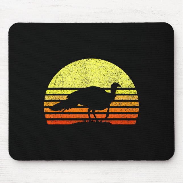 Turkey Hunting Retro Sunset Upland Bird Hunter Tha Mouse Pad (Front)