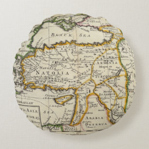Turkey in Asia or Asia Minor Round Pillow