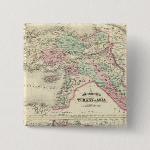 Turkey in Asia, Persia, Arabia, Beloochistan 2 Inch Square Button