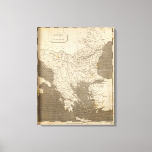 Turkey in Europe Map by Arrowsmith Canvas Print