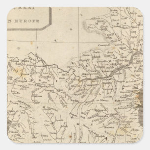 Turkey in Europe Map by Arrowsmith Square Sticker