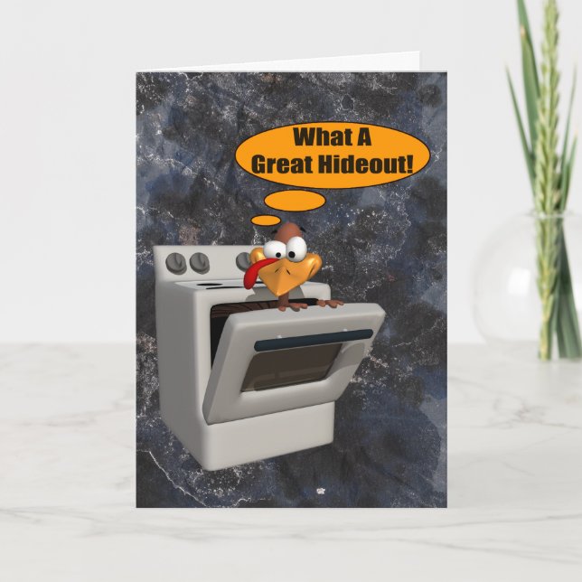 Turkey In Hiding Thanksgiving Card (Front)