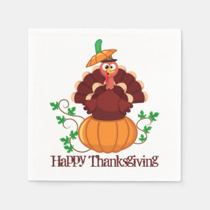 Turkey in Pumpkin Thanksgiving Napkin